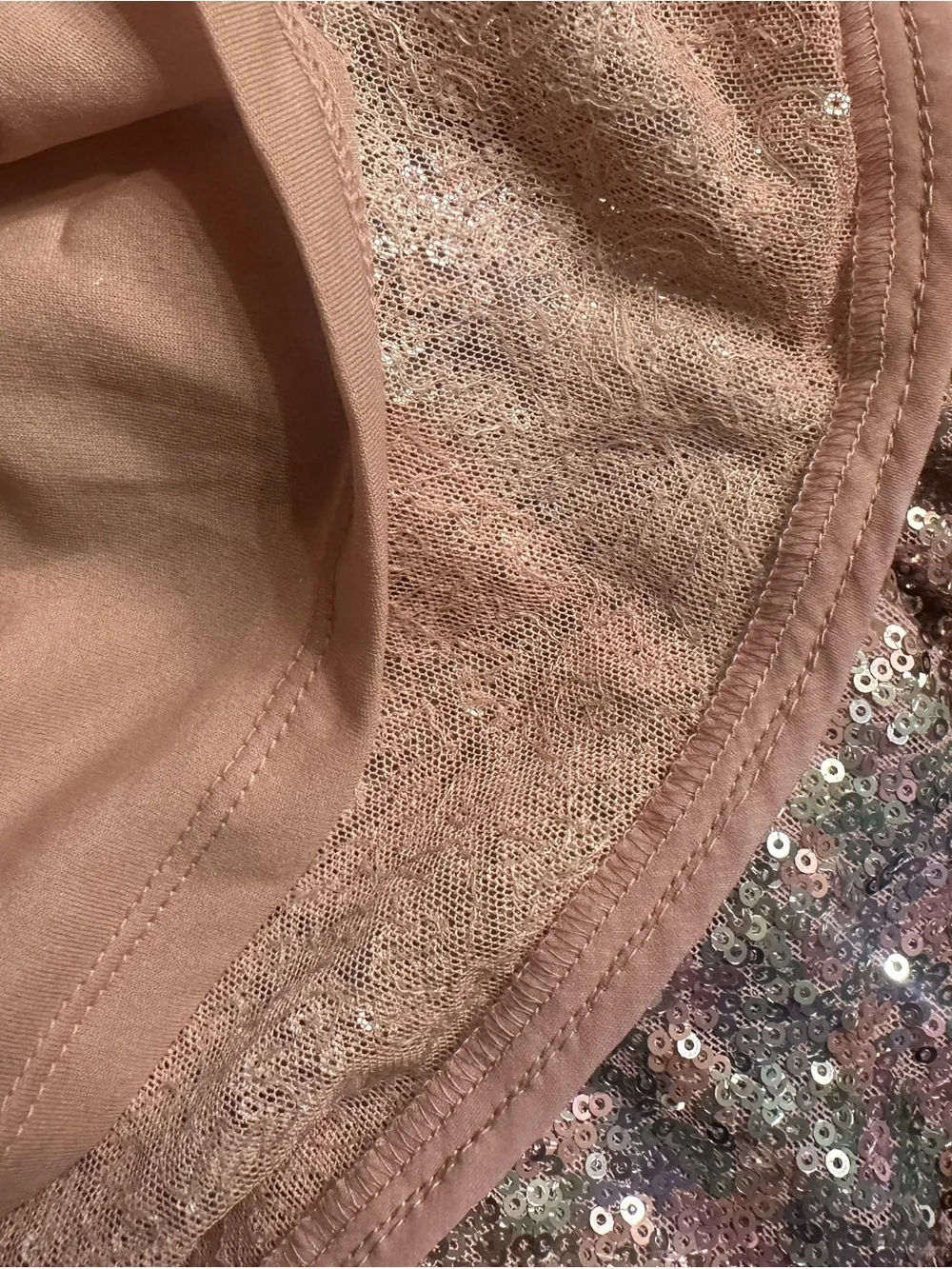 H&M Glitter Sequin Shift Dress - Gold, Rose Gold and Silver Swirl XS